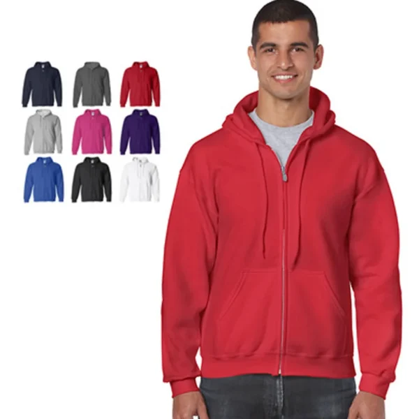 Versatile French Terry Full Zip Up Hoodie for Men and Women - Image 2
